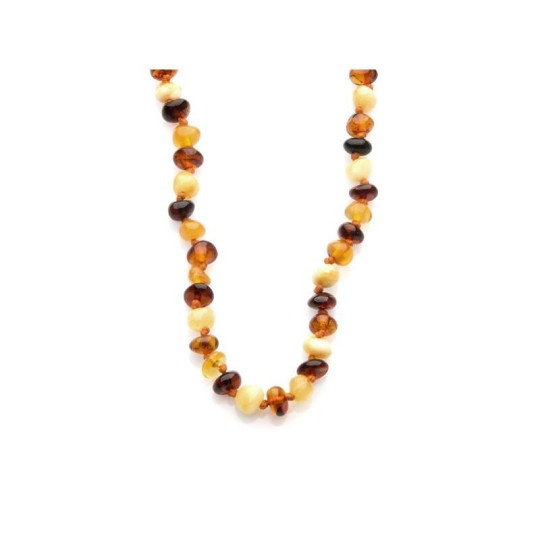 Collier d'ambre multicolore naturel de la mer Baltique baroque, longueur 42 cm