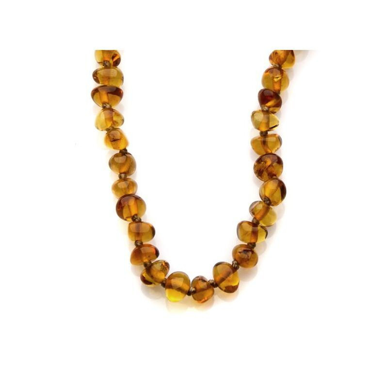Collana in ambra baltica barocca multicolore naturale, lunghezza 42 cm