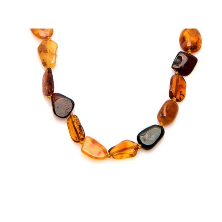 Natural multi-colored amber necklace, length 42 cm