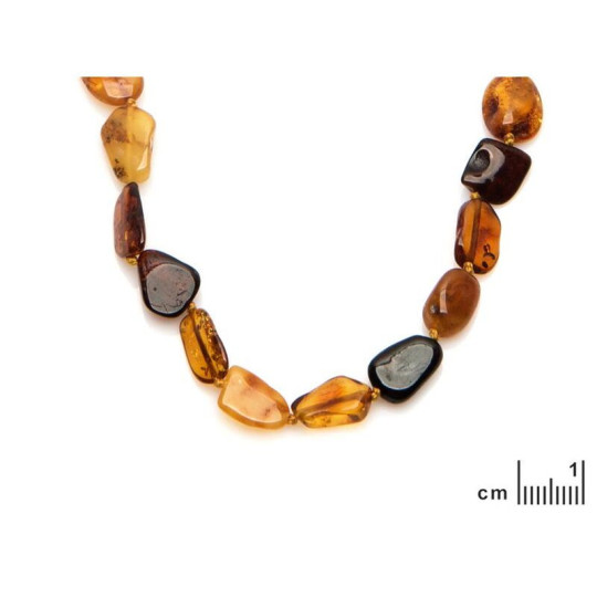 Natural multi-colored amber necklace, length 42 cm