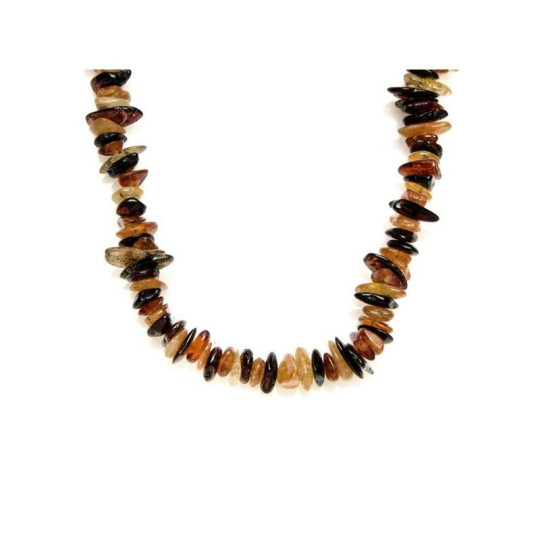 Collier d'ambre multicolore naturel de la mer Baltique chips, longueur 60 cm