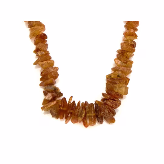 Collana in ambra naturale color cognac del Mar Baltico, lunghezza 45 cm