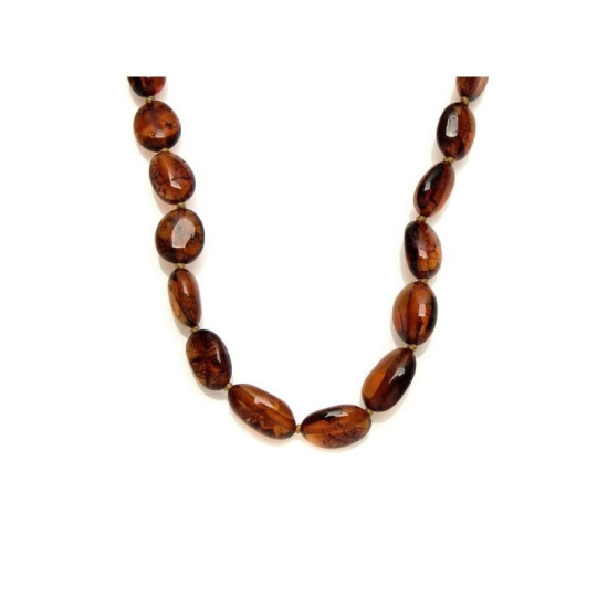 Collier d'ambre cognac naturel de la mer Baltique olive, longueur 45 cm