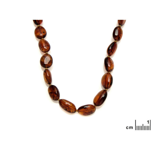 Collier d'ambre cognac naturel de la mer Baltique olive, longueur 45 cm
