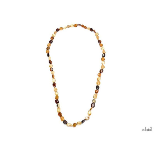 Natural multi-colored amber necklace, length 70 cm