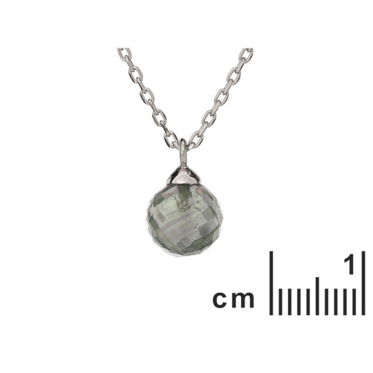 Collana in avventurina verde, argento 925 rodiato, lunghezza regolabile 42+3 cm