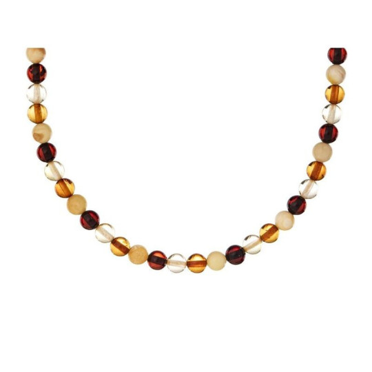 Collier d'ambre multicolore naturel de la mer Baltique boule, longueur 45 cm
