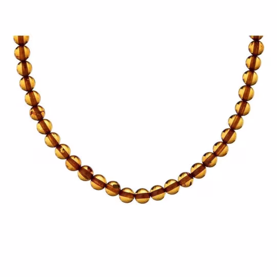 Collier d'ambre cognac naturel de la mer Baltique boule, longueur 45 cm