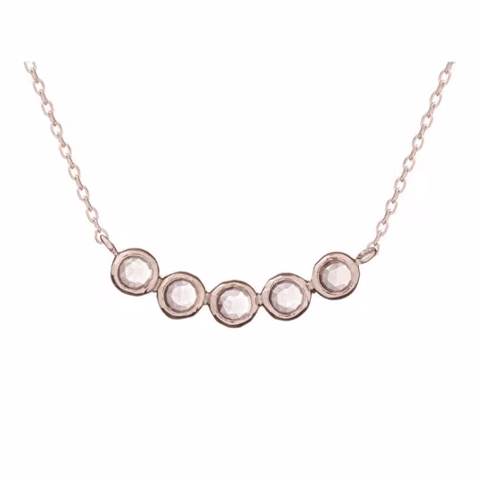 Collier en améthyste violette, argent 925 rhodié, longueur ajustable 42+3 cm