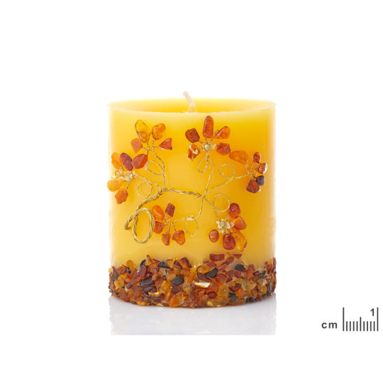Amber candle, 9x8 cm