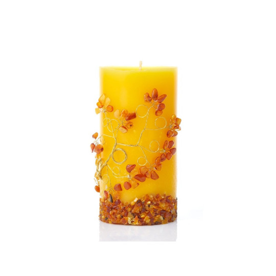 Amber candle, 15.5x8 cm