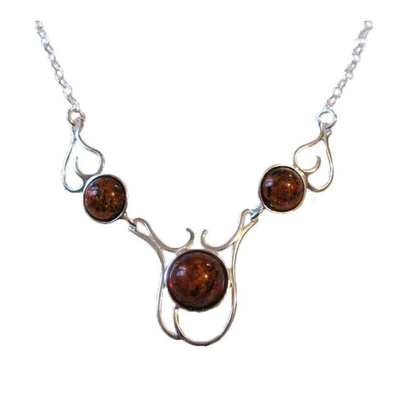 Natürliche Cognac-Bernsteinkette, 925 Silber, verstellbar 42+4 cm