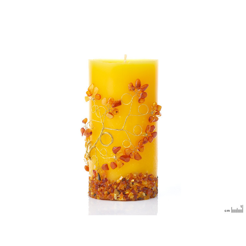 Amber candle, 15.5x8 cm