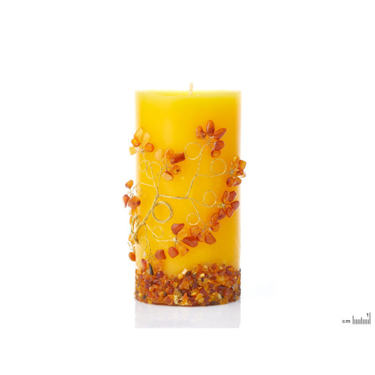 Amber candle, 15.5x8 cm