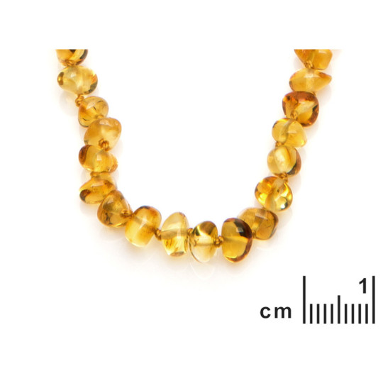 Honey amber baby necklace, clip clasp, length 32 - 33 cm