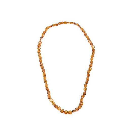 Collier d'ambre cognac naturel de la mer Baltique irrégulier, longueur 70 cm