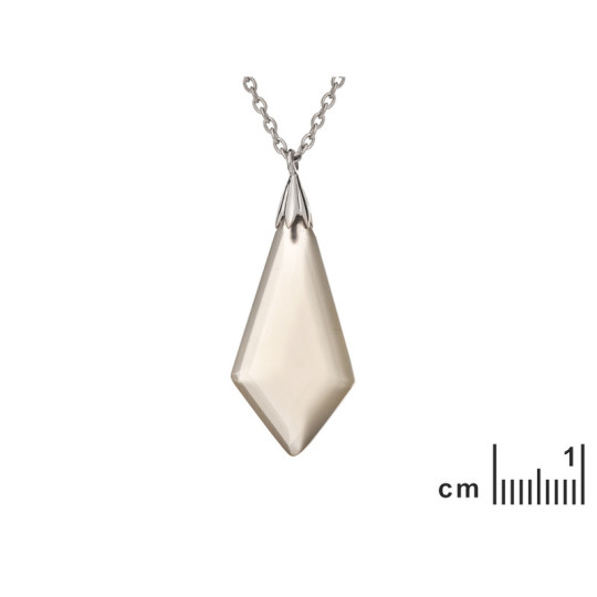 Collier en pierre de lune blanche, argent 925 rhodié, longueur ajustable 45+3 cm