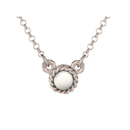 Collana rotonda in agata blu, argento 925 rodiato, lunghezza regolabile 40+5 cm