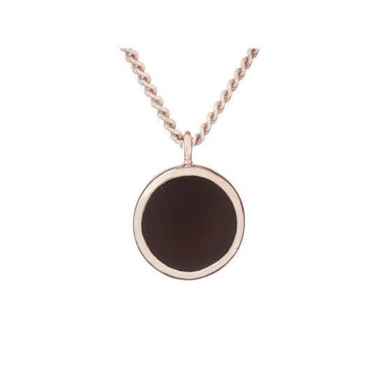 Collana in onice nero naturale, argento 925 rodiato, lunghezza regolabile 42+3 cm