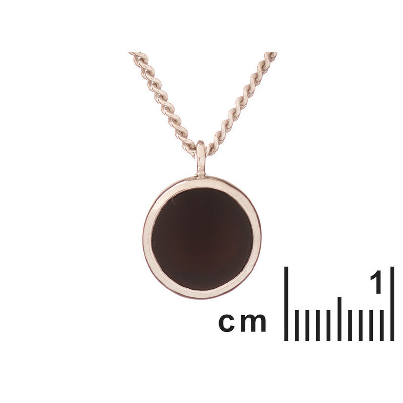 Collana in onice nero naturale, argento 925 rodiato, lunghezza regolabile 42+3 cm