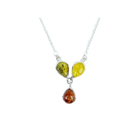 Natural Baltic Sea Amber Necklace, 925 Silver