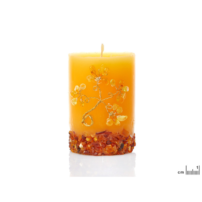 Amber candle, 8x5 cm