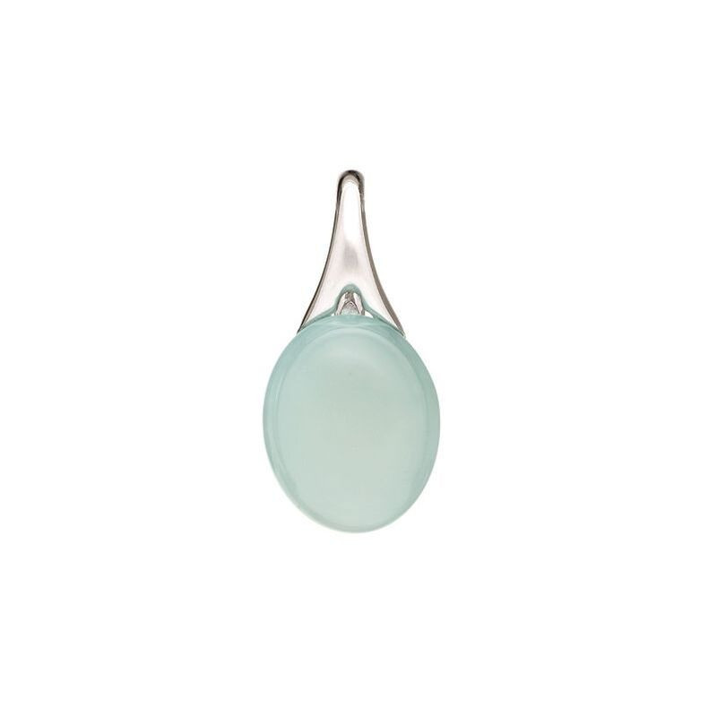 Ciondolo in agata blu naturale, argento 925 rodiato, diametro 1,2x2,5 cm
