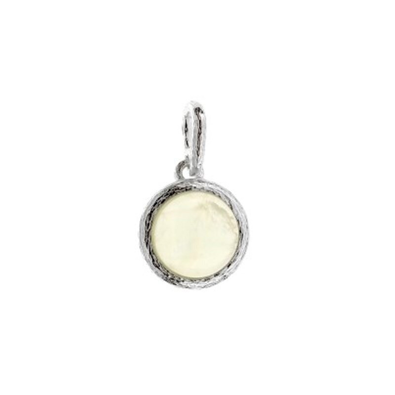 Pendentif en préhnite naturelle, en argent 925 rhodié