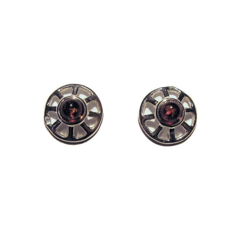 Clous d'oreilles en ambre cognac de la mer Baltique boule, en argent 925