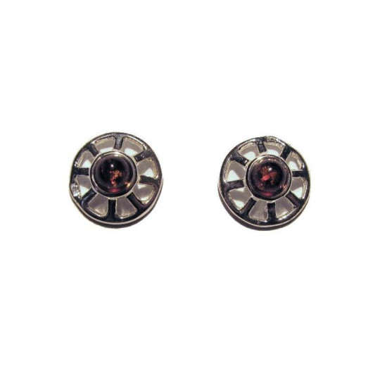 Clous d'oreilles en ambre cognac de la mer Baltique boule, en argent 925