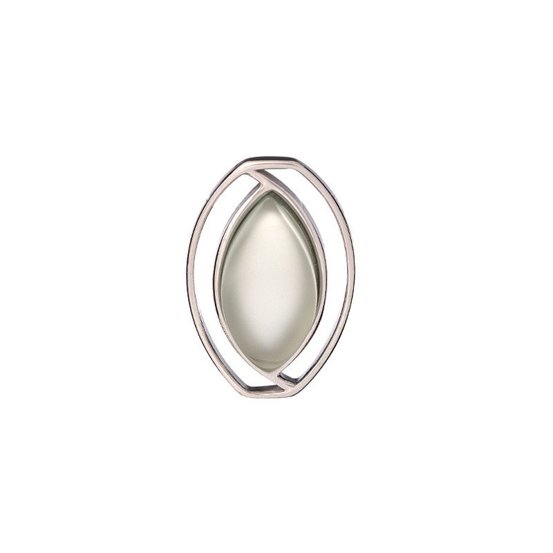 Anhänger aus natürlichem blauem Achat, rhodiniertes 925er Silber, Durchmesser 1,8x2,7 cm