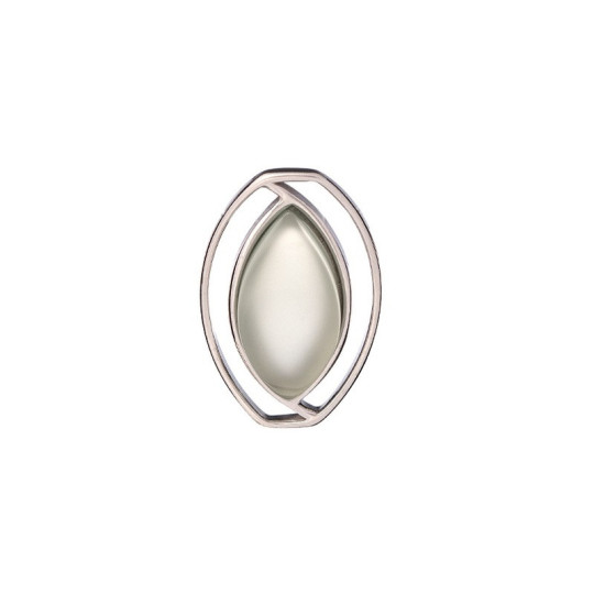 Anhänger aus natürlichem blauem Achat, rhodiniertes 925er Silber, Durchmesser 1,8x2,7 cm