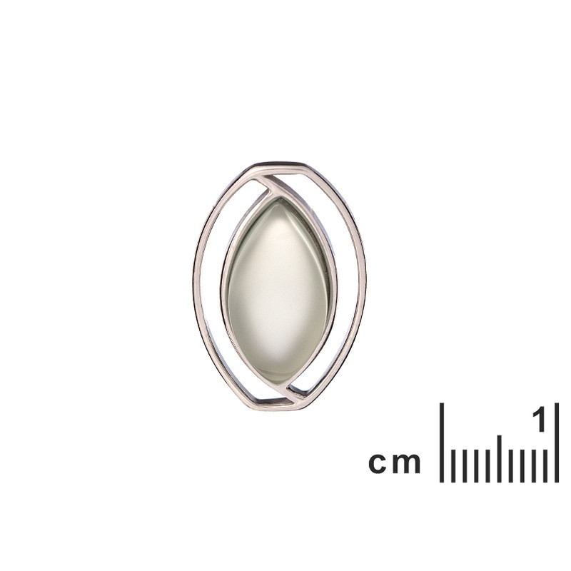 Anhänger aus natürlichem blauem Achat, rhodiniertes 925er Silber, Durchmesser 1,8x2,7 cm