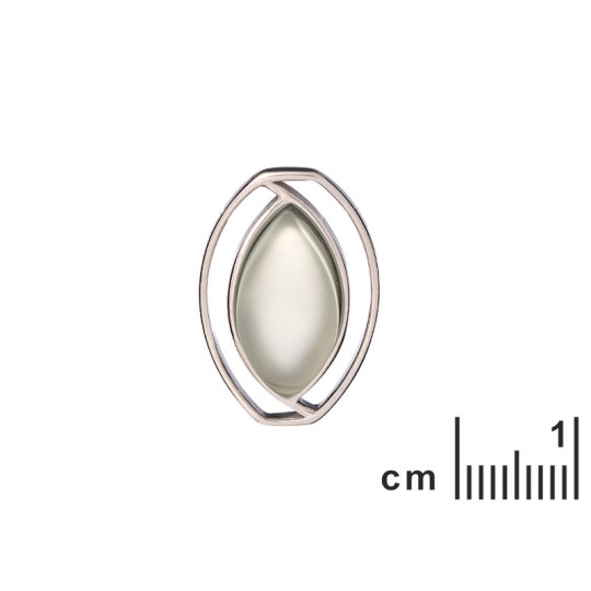 Anhänger aus natürlichem blauem Achat, rhodiniertes 925er Silber, Durchmesser 1,8x2,7 cm