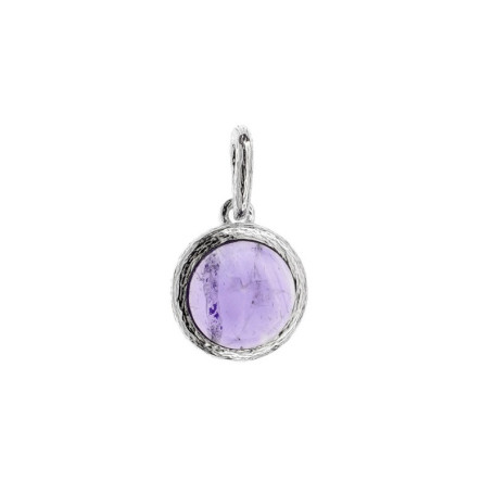 Pendentif en améthyste naturelle, en argent 925 rhodié