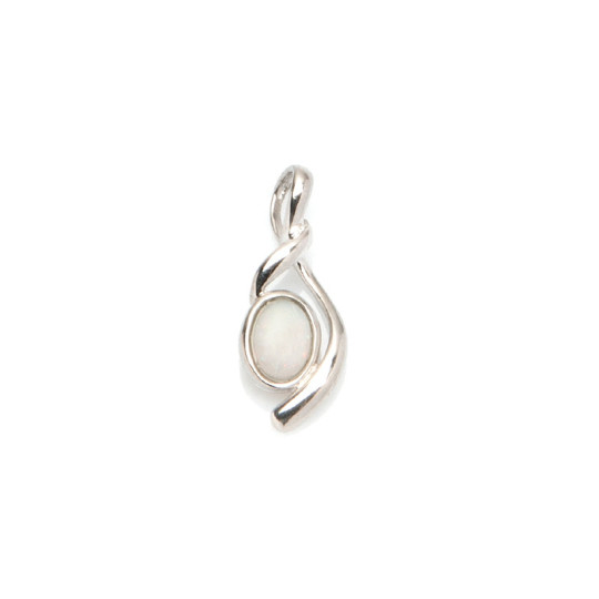 Pendentif en opale naturelle d'Australie, en argent 925 rhodié