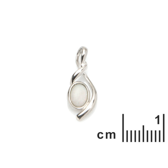 Pendentif en opale naturelle d'Australie, en argent 925 rhodié