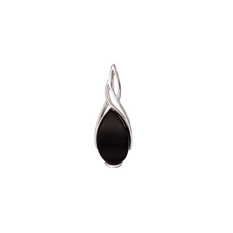 Colgante de gota de ágata natural, en plata 925 rodiada