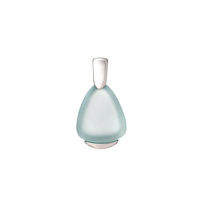 Anhänger aus natürlichem blauem Achat, rhodiniertes 925er Silber, Durchmesser 1,5x2,7 cm