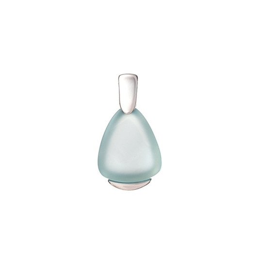 Anhänger aus natürlichem blauem Achat, rhodiniertes 925er Silber, Durchmesser 1,5x2,7 cm