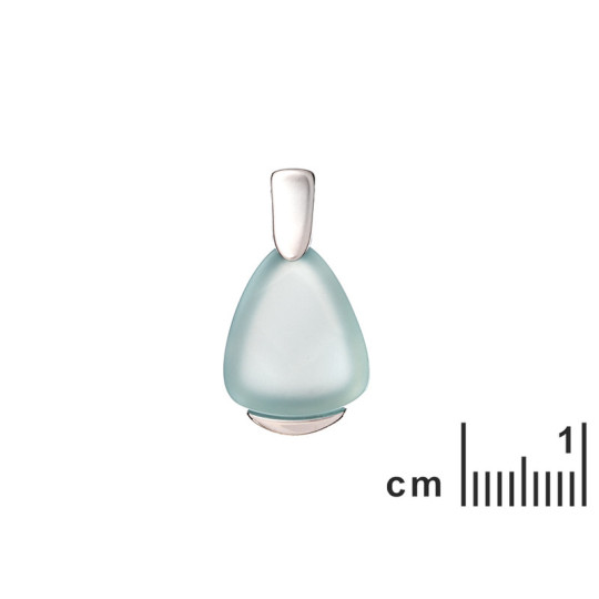 Anhänger aus natürlichem blauem Achat, rhodiniertes 925er Silber, Durchmesser 1,5x2,7 cm