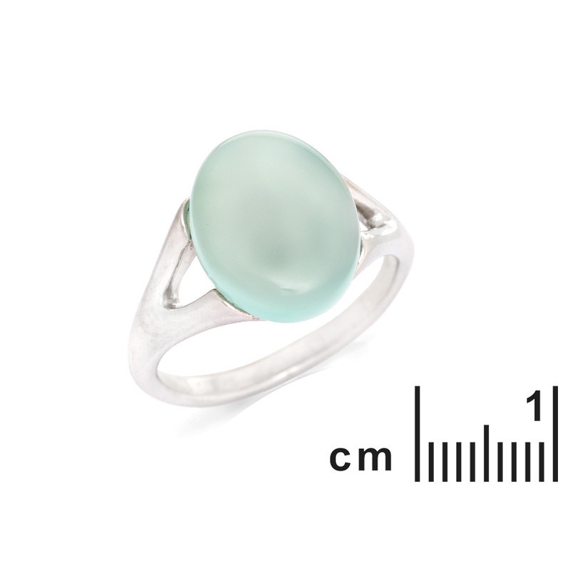 Anillo ovalado de ágata azul natural, plata 925 rodiada