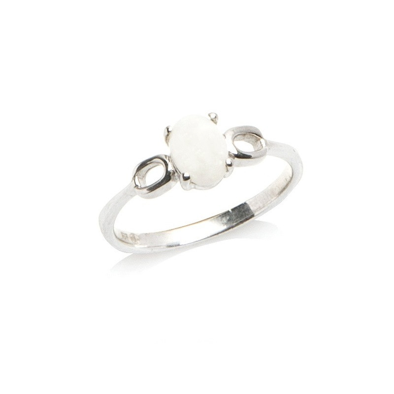 Anillo de ópalo australiano, plata 925 rodiada
