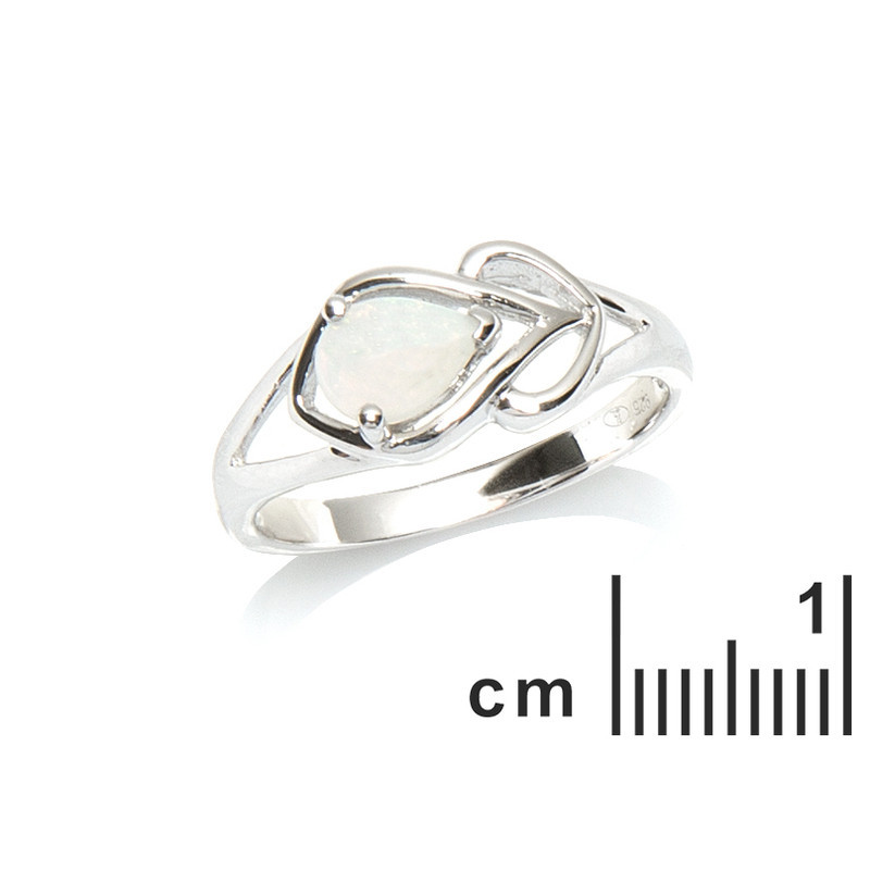 Anillo de ópalo australiano, plata 925 rodiada
