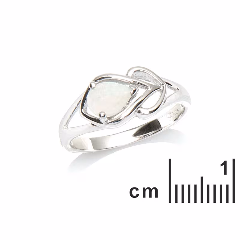 Bague en opale d'Australie, en argent 925 rhodié