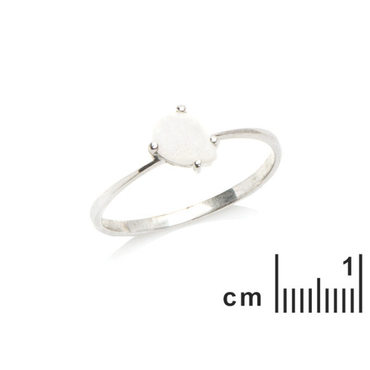 Bague en opale naturelle d'Australie goutte, en argent 925 rhodié
