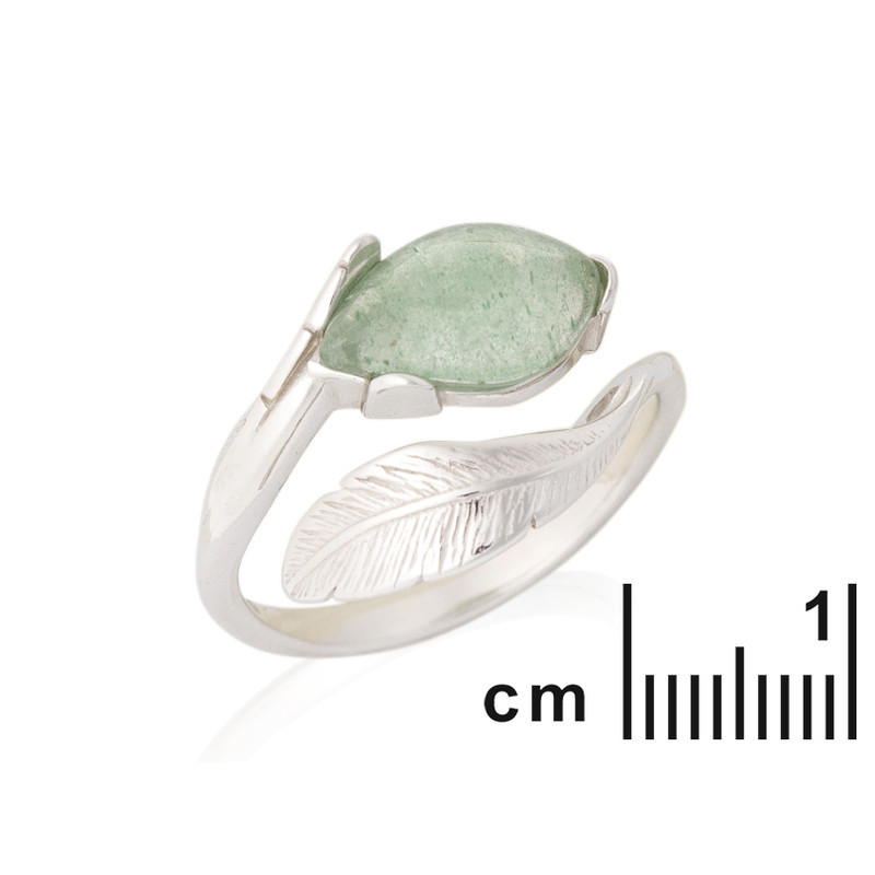 Anillo de cuarzo natural, plata 925 rodiada