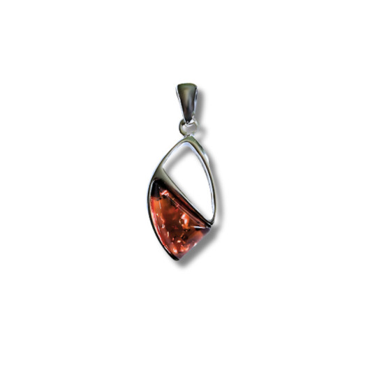 Pendentif ambre mer baltique - argent 925 | La maison de l’ambre