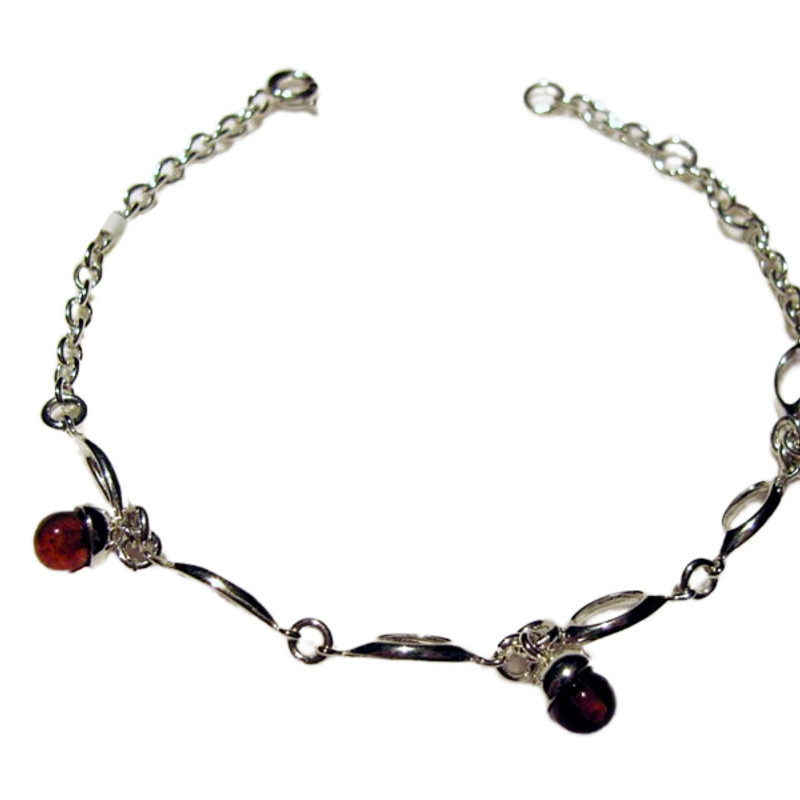 Bracelet ambre mer baltique - argent 925 | La maison de l’ambre