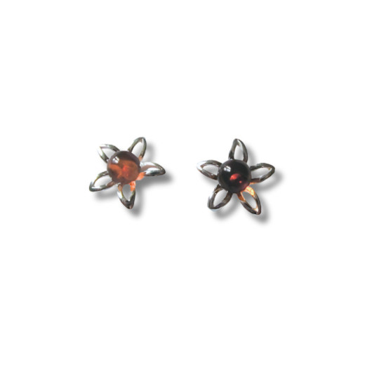 Boucles d'oreilles ambre mer baltique - argent 925